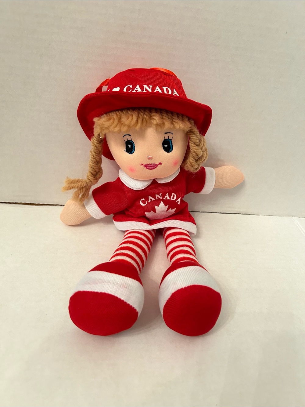 Canada Plush Doll in Red & White Outfit